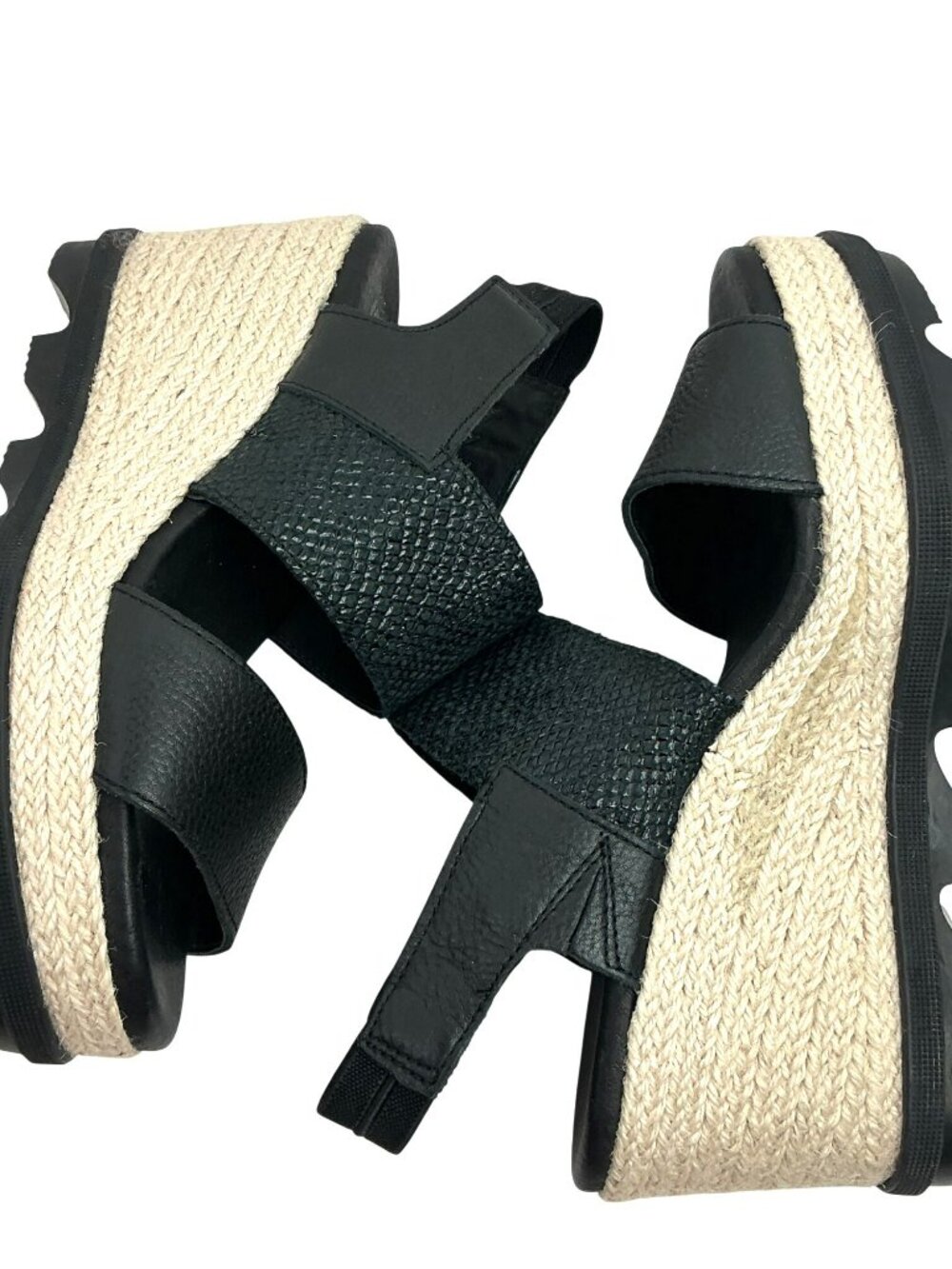 Sorel Joanie ll Slingback Platform Wedge Espadrille Sandals Womens 7.5 Black NEW - Picture 9 of 13